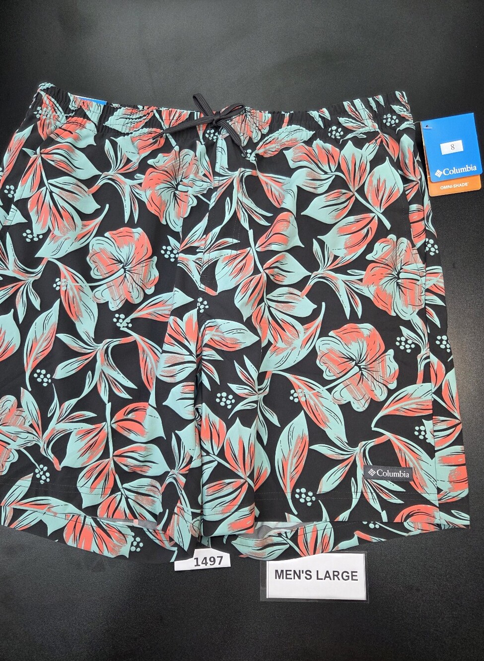 Columbia Omni-Shade Tropical Floral Swim Trunks Men’s Large NWT #1497